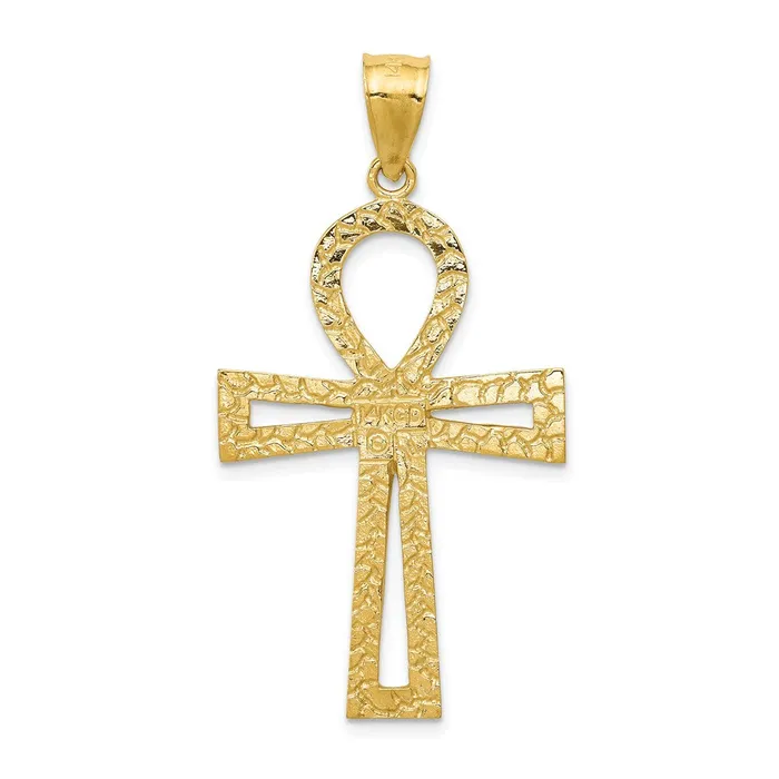 Necklaces 14k Yellow Gold 24 mm Ankh Cross Pendant 475 grams Qgold Necklaces 14k Yellow Gold 24 mm Ankh Cross Pendant 475 grams Qgold