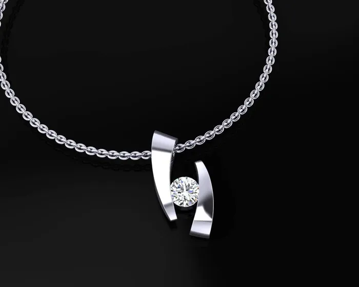 Necklaces AME Jewellery 4mm Natural Diamond Pendant in 14K White Gold