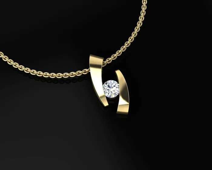 Necklaces AME Jewellery 4mm Natural Diamond Pendant in 14K White Gold