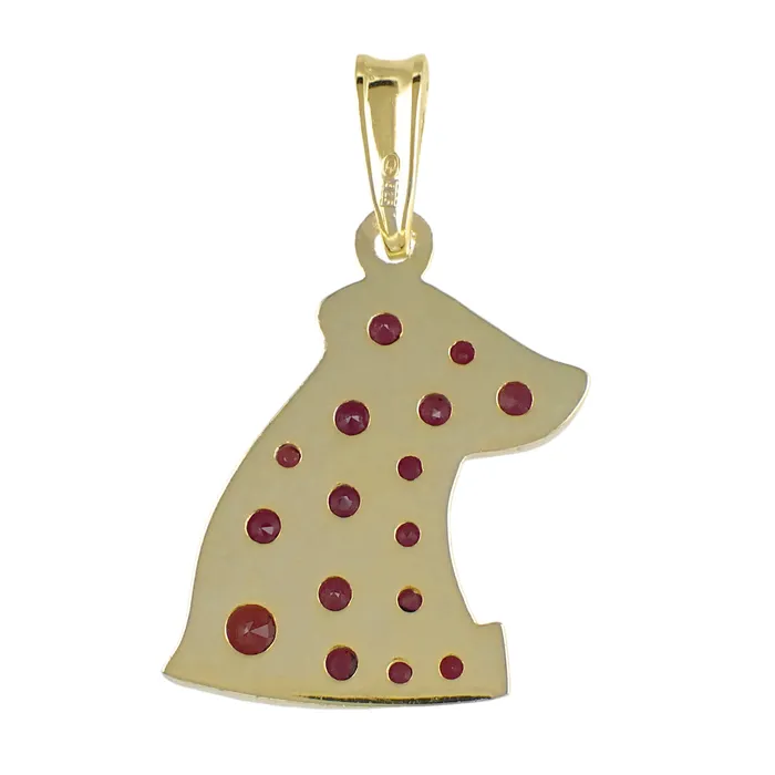 Necklaces Bohemian Red Garnet Dog Pendant in Sterling Silver and Yellow Gold Vermeil Antique Jewelry Mall Necklaces Bohemian Red Garnet Dog Pendant in Sterling Silver and Yellow Gold Vermeil Antique Jewelry Mall