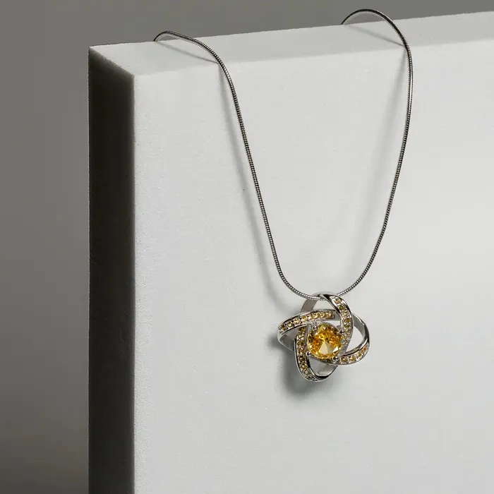 Necklaces Celtic Knot 18K Citrine Pendant Celtic Knot Jewellery