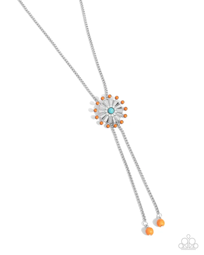 Necklaces Desert Dalliance Orange and Turquoise Stone Silver Y Short Necklace Paparazzi Paparazzi Accessories Necklaces Desert Dalliance Orange and Turquoise Stone Silver Y Short Necklace Paparazzi Paparazzi Accessories