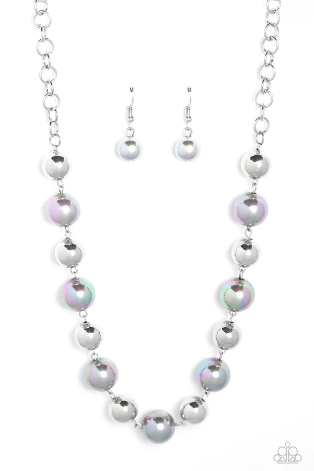Necklaces Dreamscape Escape Silver Iridescent Bead Necklace Paparazzi Paparazzi Accessories Necklaces Dreamscape Escape Silver Iridescent Bead Necklace Paparazzi Paparazzi Accessories