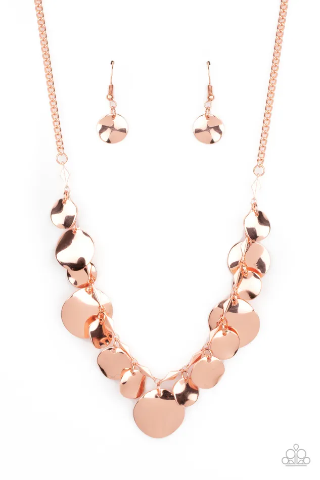 Necklaces GLISTEN Closely Copper Shiny Disc Necklace Paparazzi Paparazzi Accessories Necklaces GLISTEN Closely Copper Shiny Disc Necklace Paparazzi Paparazzi Accessories