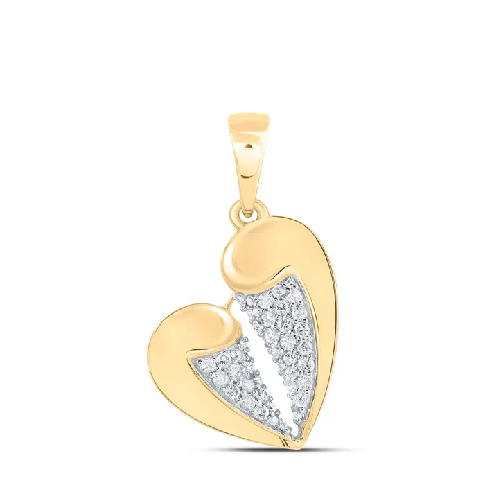 Necklaces GND 10Kt Gold 14CtwDia Nk Gift Heart Pendant