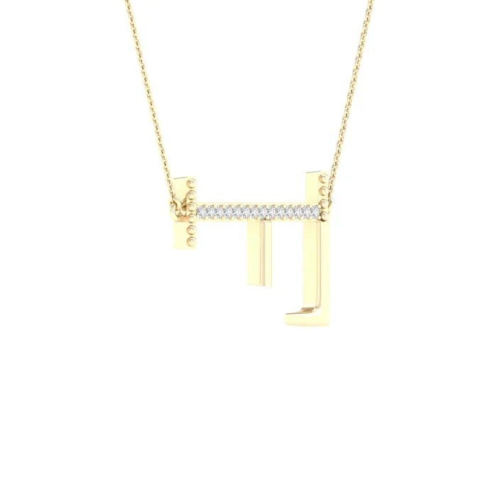 Necklaces GND 10Kt Yellow Gold 120CtwDia Ladies Initial F Necklace 118 grams Necklaces GND 10Kt Yellow Gold 120CtwDia Ladies Initial F Necklace 118 grams