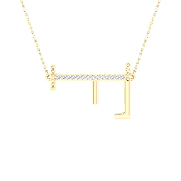 Necklaces GND 10Kt Yellow Gold 120CtwDia Ladies Initial F Necklace 118 grams