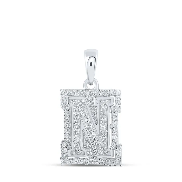 Necklaces GND Gold N Initial Letter Pendant 14 Cttw Round Natural Diamond Womens 109 grams Necklaces GND Gold N Initial Letter Pendant 14 Cttw Round Natural Diamond Womens 109 grams