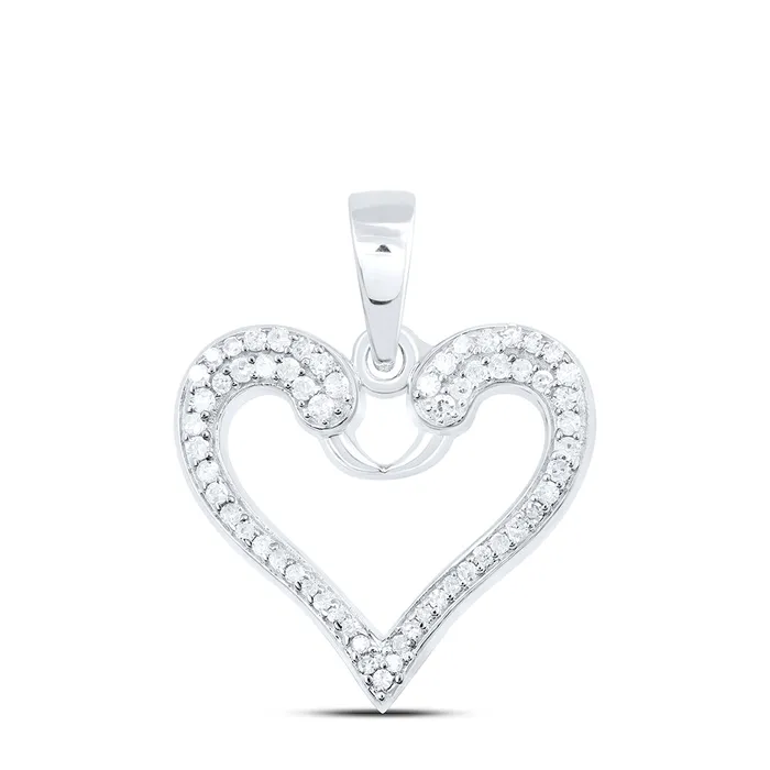 Necklaces GND Sterling Silver 15CtwDia P1 Gift Heart Pendant