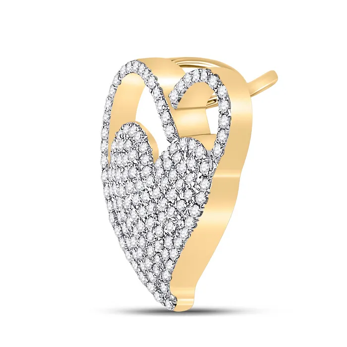 Necklaces Gold Heart Pendant 38 Cttw Round Natural Diamond Womens 193 grams GND Necklaces Gold Heart Pendant 38 Cttw Round Natural Diamond Womens 193 grams GND