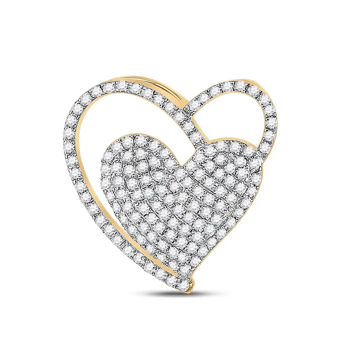 Necklaces Gold Heart Pendant 38 Cttw Round Natural Diamond Womens 193 grams GND Necklaces Gold Heart Pendant 38 Cttw Round Natural Diamond Womens 193 grams GND