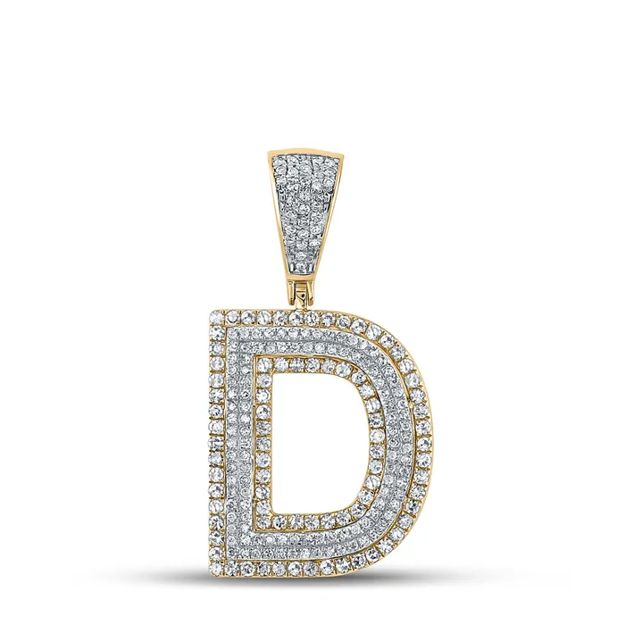 Necklaces Gold Initial D Letter Charm Pendant 78 Cttw Round Natural Diamond Mens 438 grams GND Necklaces Gold Initial D Letter Charm Pendant 78 Cttw Round Natural Diamond Mens 438 grams GND