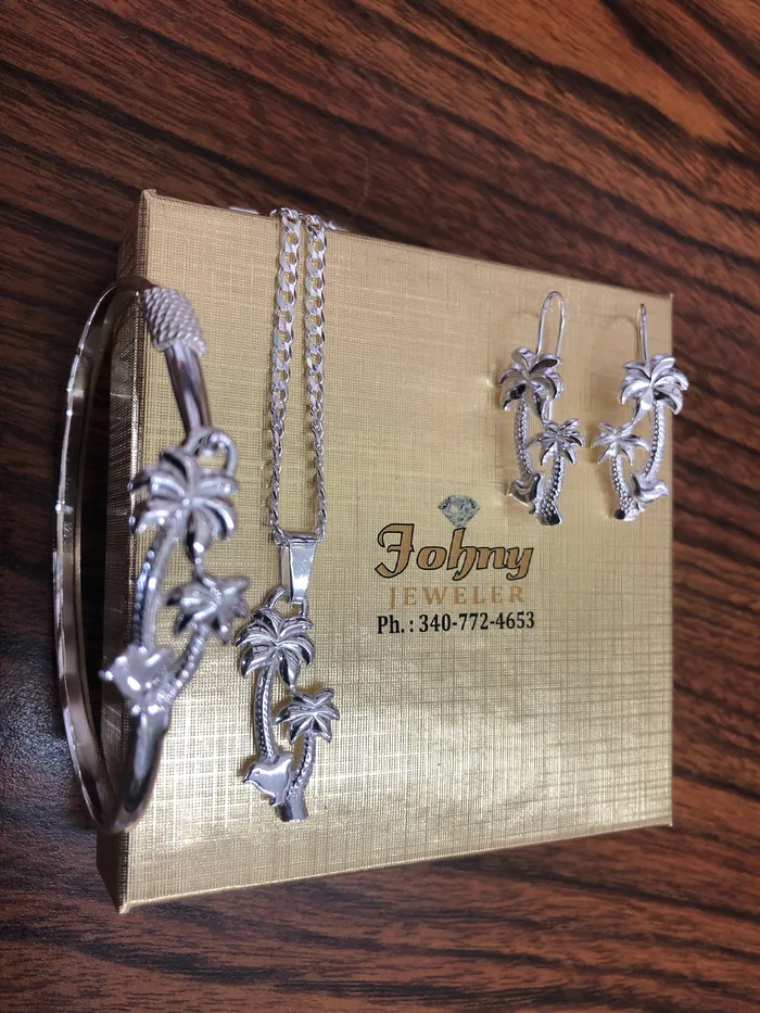 Necklaces Johnny jeweler stcroix Sterling silver 925 palms tree set
