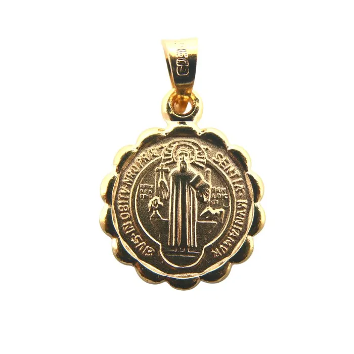 Necklaces MEXICO Gold Saint Benedict Medal Verona Necklace 18inch