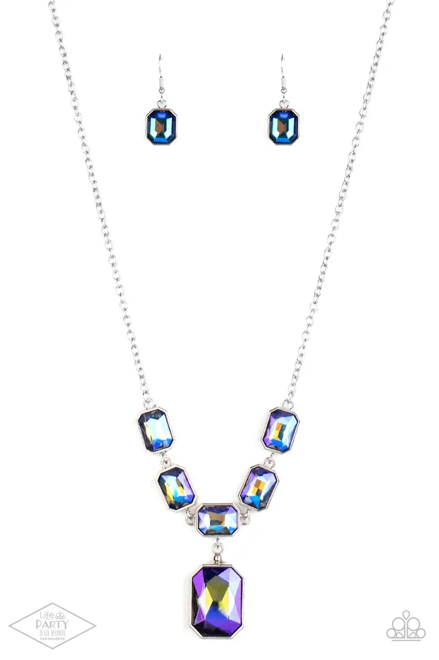 Necklaces Million Dollar Moment Multi Blue Iridescent Gem Silver Necklace Paparazzi Paparazzi Accessories Necklaces Million Dollar Moment Multi Blue Iridescent Gem Silver Necklace Paparazzi Paparazzi Accessories