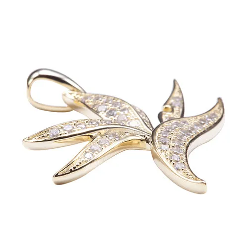 Necklaces Nakoa Jeweler Sterling Silver Yellow Gold Plated Pave Cubic Zirconia Bird of Paradise Pendant Chain Sold Separately Necklaces Nakoa Jeweler Sterling Silver Yellow Gold Plated Pave Cubic Zirconia Bird of Paradise Pendant Chain Sold Separately