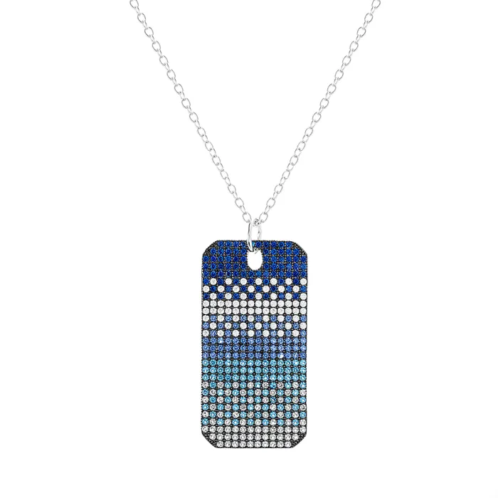 Necklaces Noblepack CA Xtt CZ Dogtag Necklace