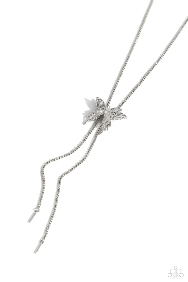 Necklaces Paparazzi Accessories Adjustable Acclaim Silver Butterfly Slide Bolo Long Necklace Paparazzi Necklaces Paparazzi Accessories Adjustable Acclaim Silver Butterfly Slide Bolo Long Necklace Paparazzi