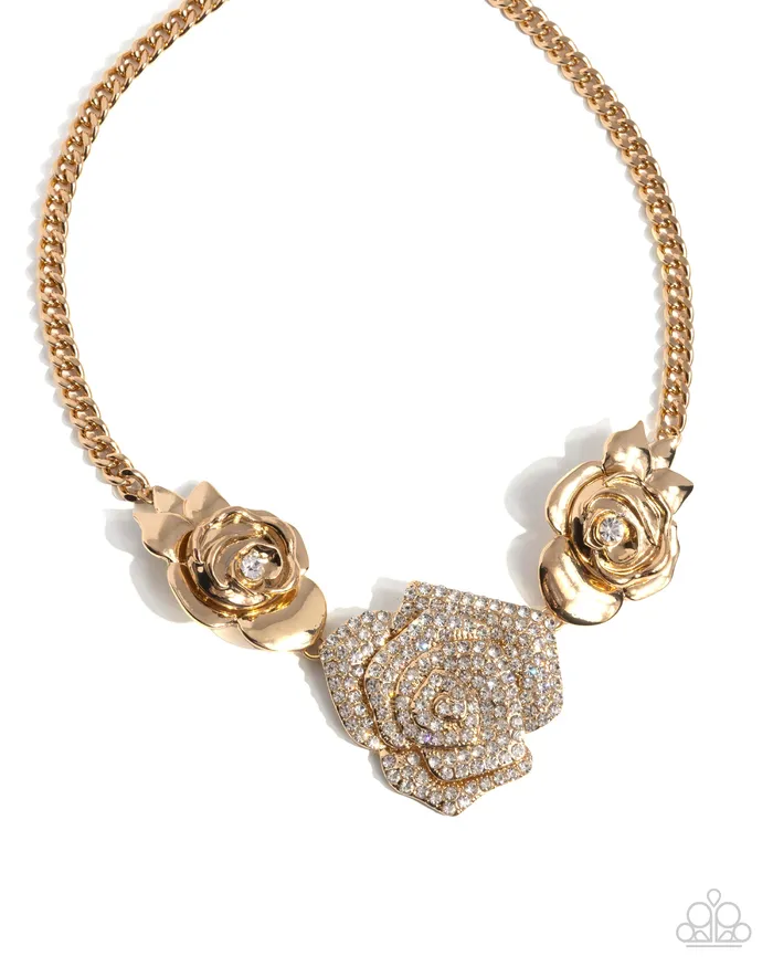 Necklaces Paparazzi Accessories Bouquet Beacon Gold Rose White Rhinestone Short Necklace Paparazzi Necklaces Paparazzi Accessories Bouquet Beacon Gold Rose White Rhinestone Short Necklace Paparazzi