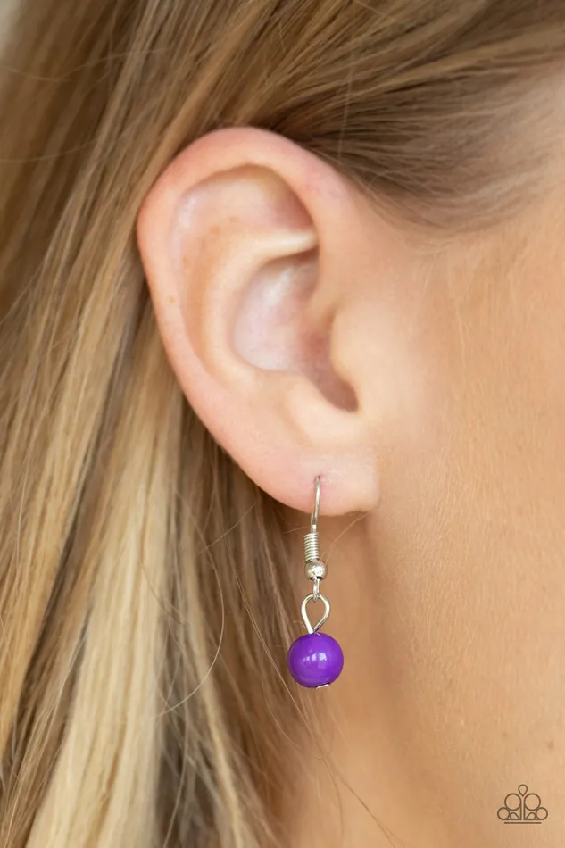 Necklaces Paparazzi Accessories Collectively Carefree Purple Bead Silver Layered Necklace Paparazzi