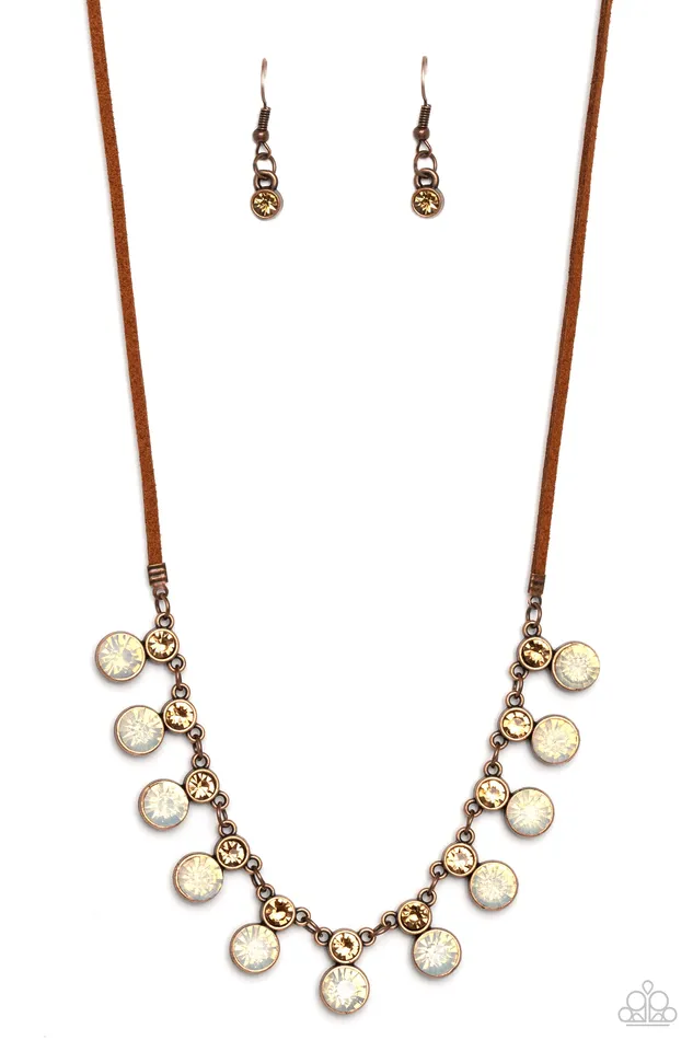 Necklaces Paparazzi Accessories Color Me CHIC Copper Opalescent Rhinestone Necklace Paparazzi Necklaces Paparazzi Accessories Color Me CHIC Copper Opalescent Rhinestone Necklace Paparazzi