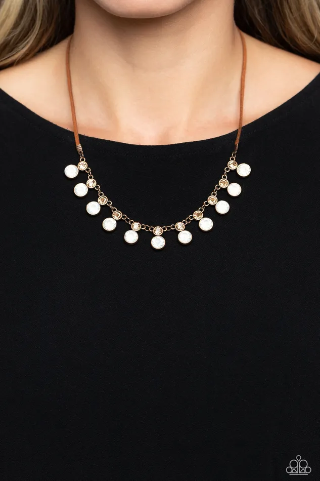 Necklaces Paparazzi Accessories Color Me CHIC Copper Opalescent Rhinestone Necklace Paparazzi