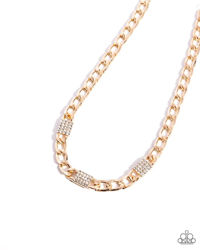 Necklaces Paparazzi Accessories Impressive Independence Gold Chain White Rhinestone Short Necklace Paparazzi Necklaces Paparazzi Accessories Impressive Independence Gold Chain White Rhinestone Short Necklace Paparazzi
