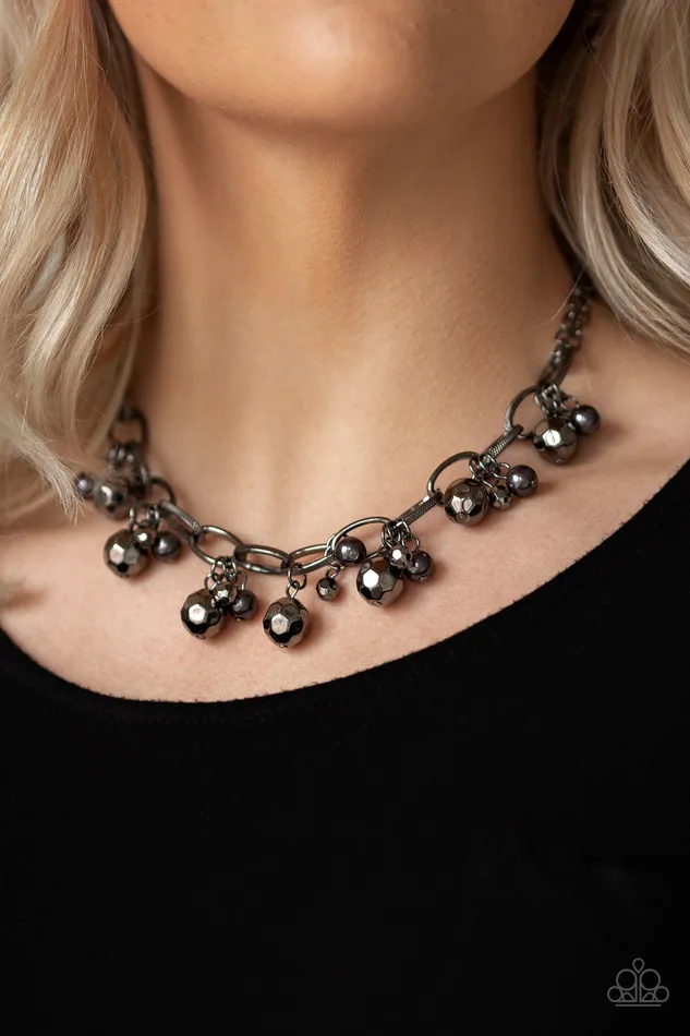 Necklaces Paparazzi Accessories Malibu Movement Black Gunmetal Bead Necklace Paparazzi