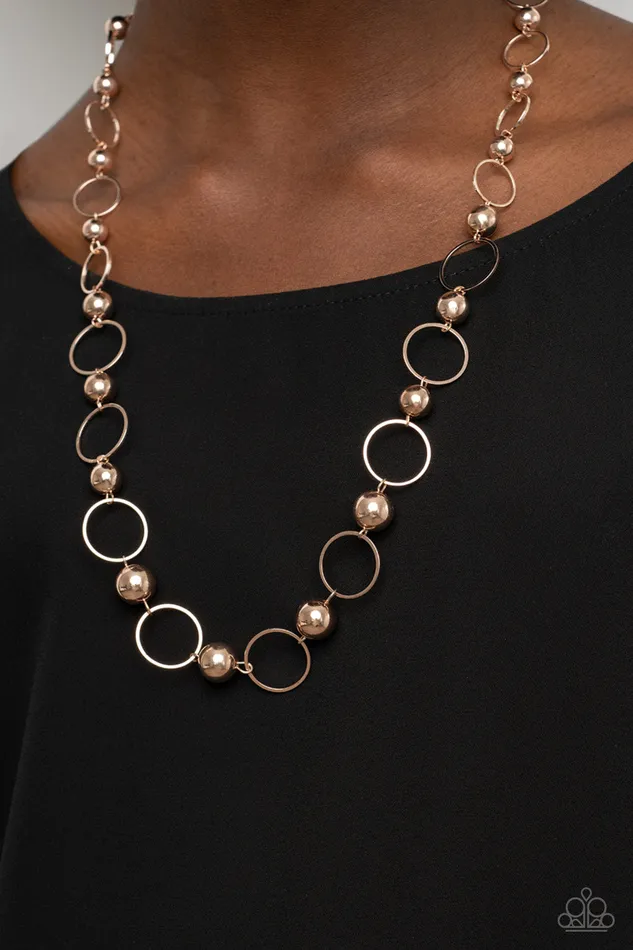 Necklaces Paparazzi Accessories Metro Milestone Rose Gold Bead Necklace Paparazzi