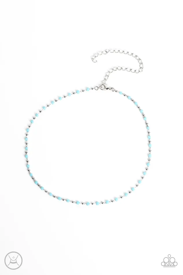Necklaces Paparazzi Accessories Neon Lights Blue Bead Silver Choker Necklace Paparazzi Necklaces Paparazzi Accessories Neon Lights Blue Bead Silver Choker Necklace Paparazzi