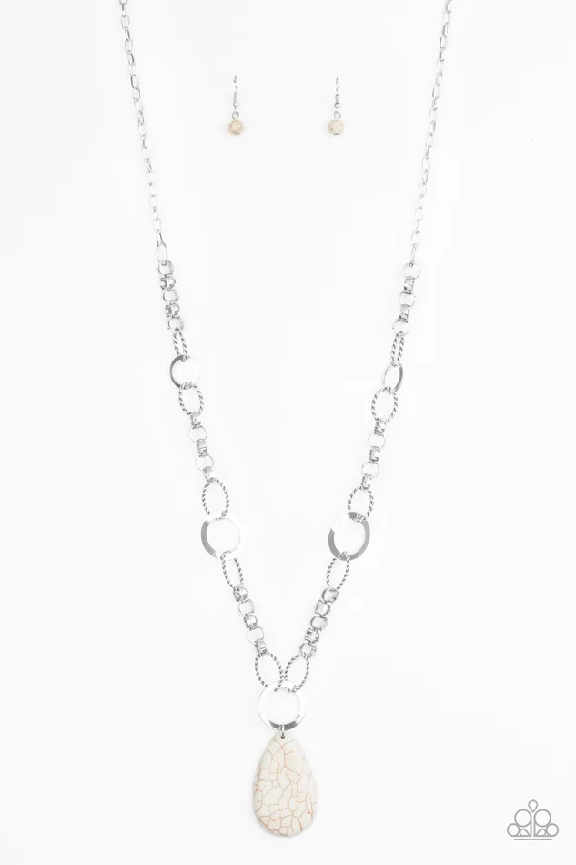 Necklaces Paparazzi Accessories Recycled Refinement White Stone Pendant Necklace Paparazzi Necklaces Paparazzi Accessories Recycled Refinement White Stone Pendant Necklace Paparazzi