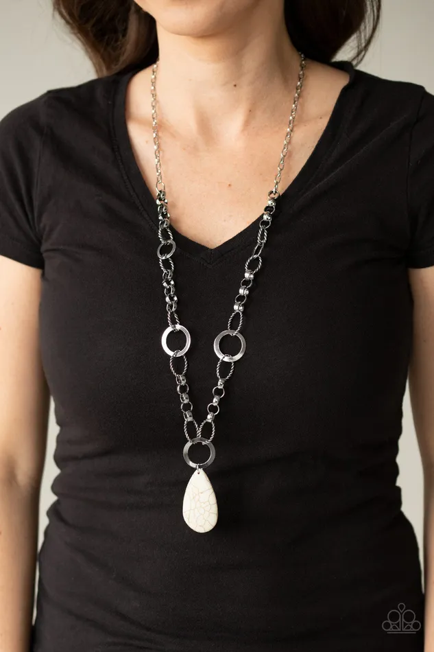 Necklaces Paparazzi Accessories Recycled Refinement White Stone Pendant Necklace Paparazzi