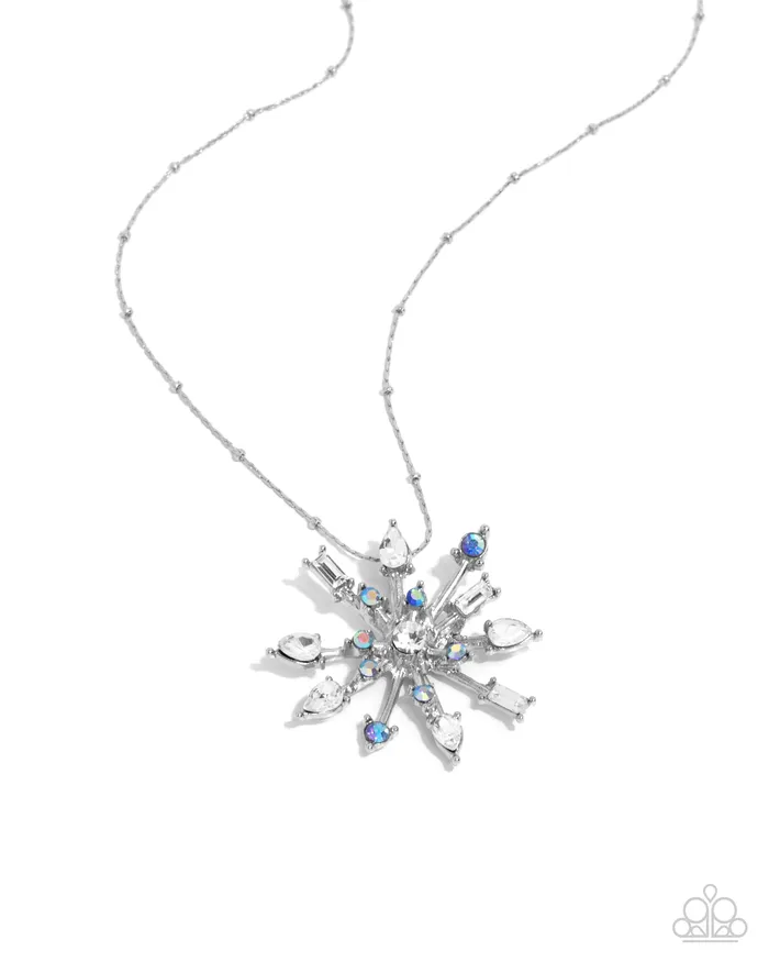 Necklaces Paparazzi Accessories Star of Bethlehem Blue Iridescent White Silver Snowflake Christmas Short Necklace Paparazzi Necklaces Paparazzi Accessories Star of Bethlehem Blue Iridescent White Silver Snowflake Christmas Short Necklace Paparazzi