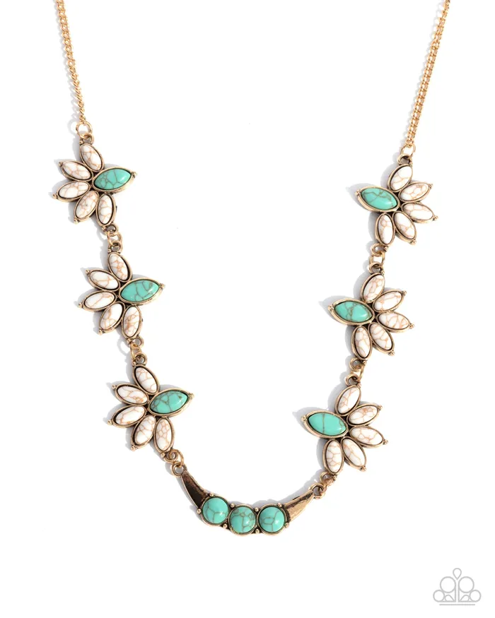 Necklaces Paparazzi Accessories Substantial Stone White and Turquoise Stone Gold Short Necklace Paparazzi Necklaces Paparazzi Accessories Substantial Stone White and Turquoise Stone Gold Short Necklace Paparazzi