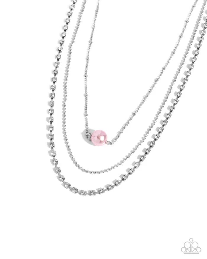 Necklaces Paparazzi Accessories Symmetrical Shimmer Pink Iridescent Sphere Silver Layered Short Necklace Paparazzi Necklaces Paparazzi Accessories Symmetrical Shimmer Pink Iridescent Sphere Silver Layered Short Necklace Paparazzi