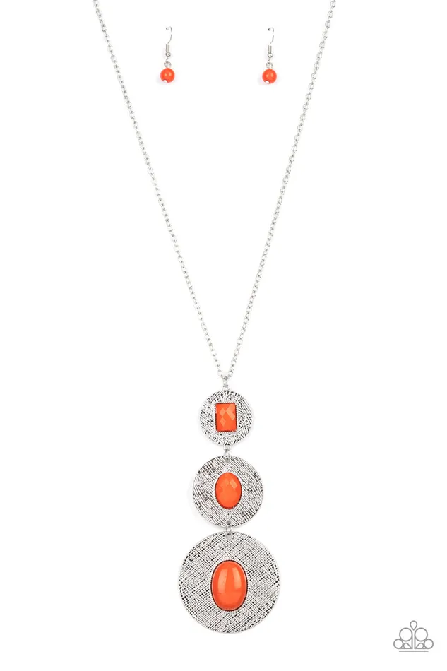 Necklaces Paparazzi Accessories Talisman Trendsetter Orange Bead Silver Disc Necklace Paparazzi Necklaces Paparazzi Accessories Talisman Trendsetter Orange Bead Silver Disc Necklace Paparazzi