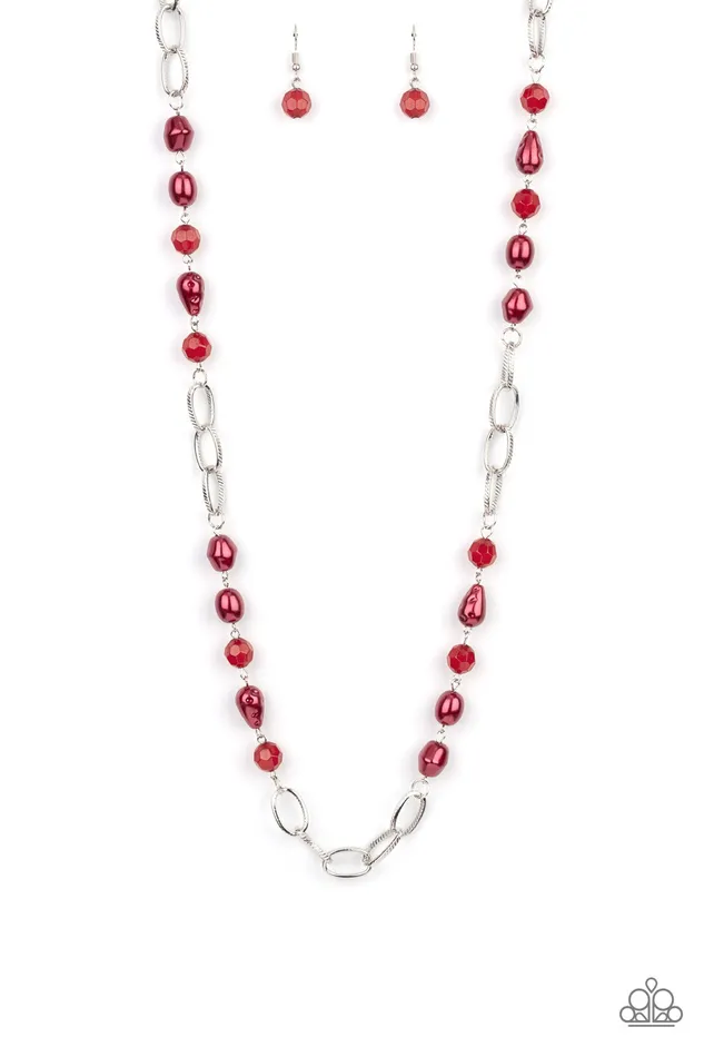 Necklaces Paparazzi Accessories Tea Party Tango Red Bead Silver Link Necklace Paparazzi Necklaces Paparazzi Accessories Tea Party Tango Red Bead Silver Link Necklace Paparazzi