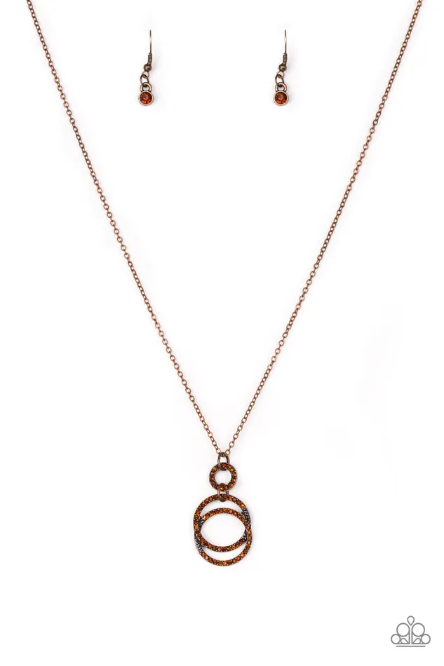 Necklaces Paparazzi Accessories Timeless Trio Copper Circle Pentant Necklace Paparazzi Necklaces Paparazzi Accessories Timeless Trio Copper Circle Pentant Necklace Paparazzi