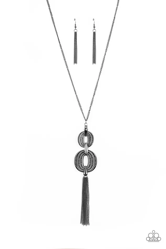 Necklaces Paparazzi Accessories Timelessly Tasseled Black Gunmetal Fringe Pendant Necklace Paparazzi Necklaces Paparazzi Accessories Timelessly Tasseled Black Gunmetal Fringe Pendant Necklace Paparazzi