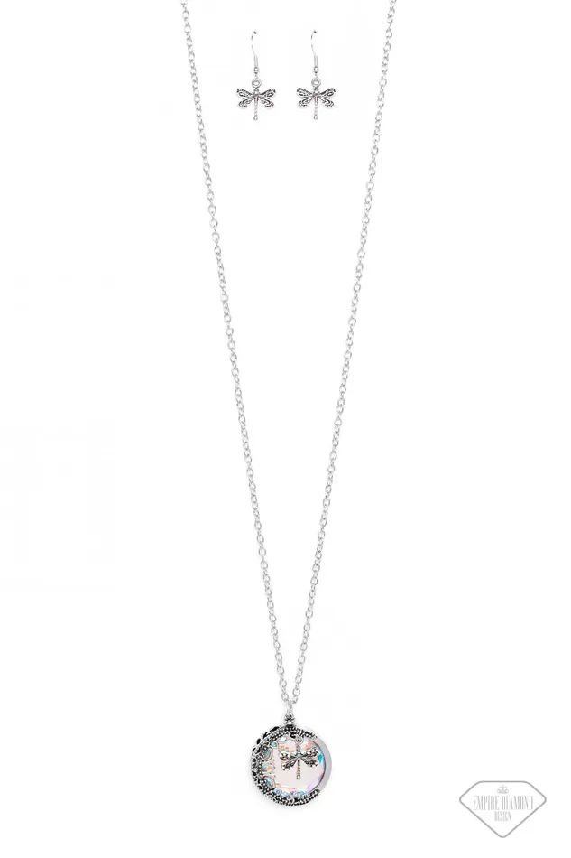 Necklaces Paparazzi Accessories WHIMSY Beneath My Wings Multi Iridescent Gem Silver Dragonfly Necklace Empire Diamond Exclusive Paparazzi Necklaces Paparazzi Accessories WHIMSY Beneath My Wings Multi Iridescent Gem Silver Dragonfly Necklace Empire Diamond Exclusive Paparazzi