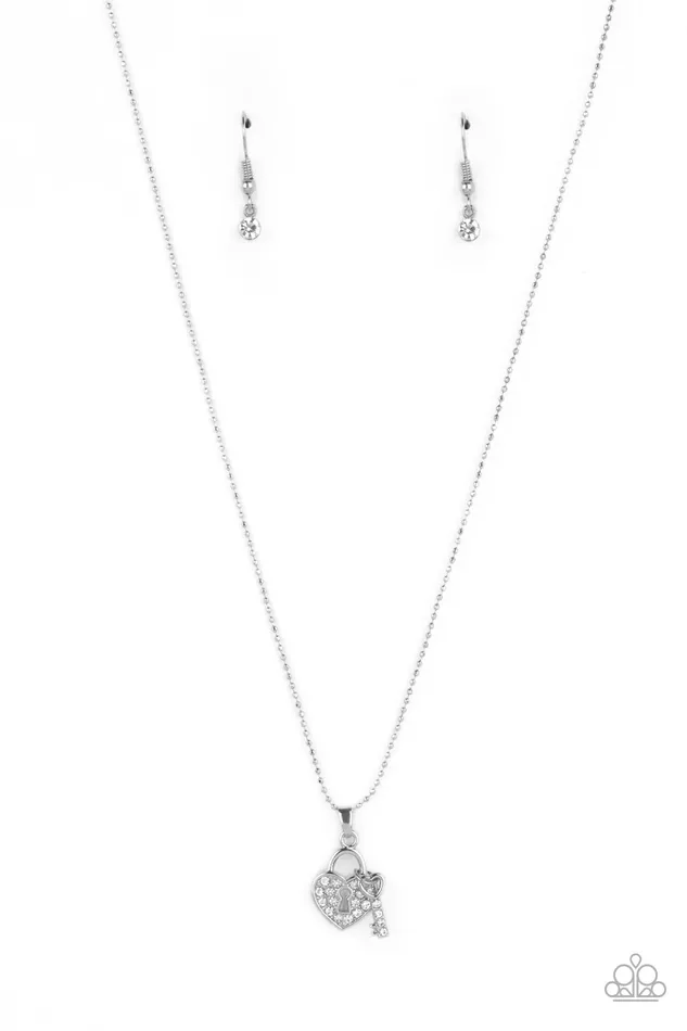Necklaces Paparazzi Accessories You Hold My Heart White Rhinestone Silver Heart Lock and Key Necklace Paparazzi Necklaces Paparazzi Accessories You Hold My Heart White Rhinestone Silver Heart Lock and Key Necklace Paparazzi