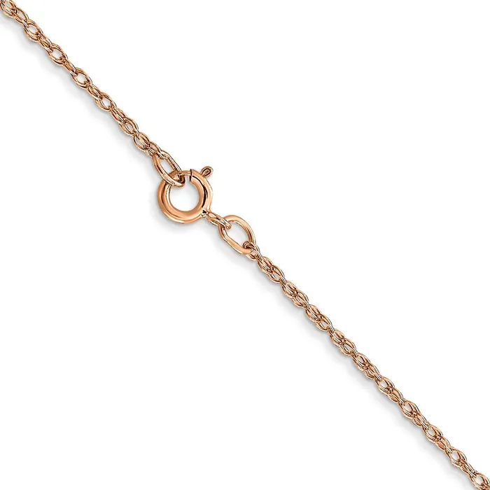 Necklaces Qgold 10k Rose Gold 07 mm Carded Cable Rope Chain 063 grams Necklaces Qgold 10k Rose Gold 07 mm Carded Cable Rope Chain 063 grams