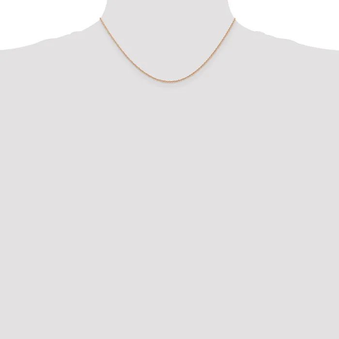 Necklaces Qgold 10k Rose Gold 07 mm Carded Cable Rope Chain 063 grams Necklaces Qgold 10k Rose Gold 07 mm Carded Cable Rope Chain 063 grams