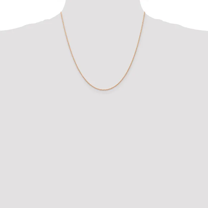 Necklaces Qgold 10k Rose Gold 07 mm Carded Cable Rope Chain 063 grams Necklaces Qgold 10k Rose Gold 07 mm Carded Cable Rope Chain 063 grams