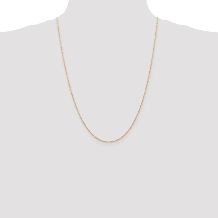 Necklaces Qgold 10k Rose Gold 07 mm Carded Cable Rope Chain 063 grams Necklaces Qgold 10k Rose Gold 07 mm Carded Cable Rope Chain 063 grams