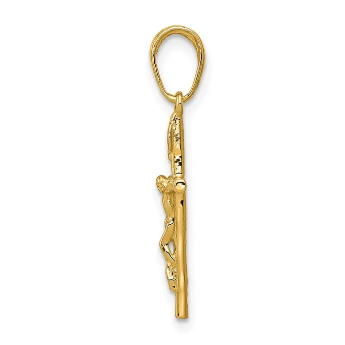 Necklaces Qgold 10k Yellow Gold 11 mm INRI Hollow Jesus Crucifix Pendant 075 grams Necklaces Qgold 10k Yellow Gold 11 mm INRI Hollow Jesus Crucifix Pendant 075 grams
