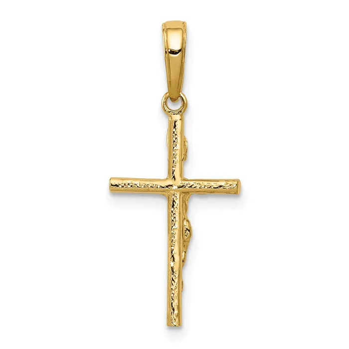 Necklaces Qgold 10k Yellow Gold 11 mm INRI Hollow Jesus Crucifix Pendant 075 grams Necklaces Qgold 10k Yellow Gold 11 mm INRI Hollow Jesus Crucifix Pendant 075 grams
