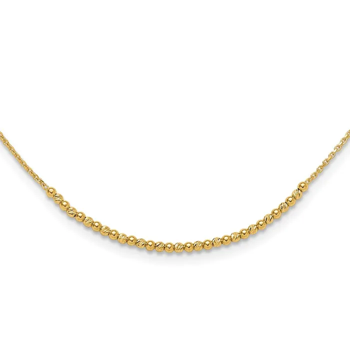 Necklaces Qgold 10k Yellow Gold 2 mm Diamondcut Beaded in Necklace 259 grams Necklaces Qgold 10k Yellow Gold 2 mm Diamondcut Beaded in Necklace 259 grams
