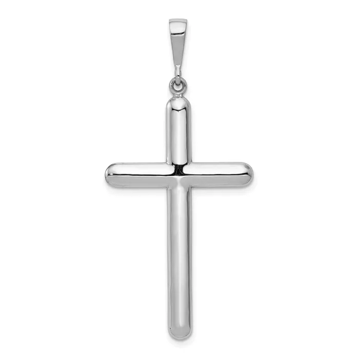 Necklaces Qgold 14k White Gold 23 mm Cross Pendant 36 grams