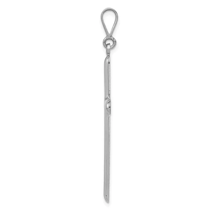 Necklaces Qgold 14k White Gold 23 mm Cross Pendant 36 grams Necklaces Qgold 14k White Gold 23 mm Cross Pendant 36 grams